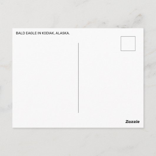 Carte Postale Aigle Bald À Kodiak, Alaska (Dos)