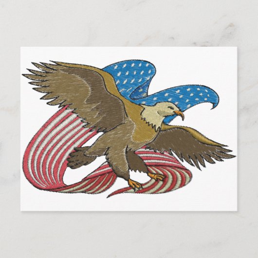 Carte Postale Aigle brodé (Devant)