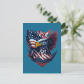 Carte Postale Aigle d'Art USA Rouge Blanc Bleu Patriotisme Liber (Debout devant)