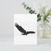 Carte Postale Aigle d'atterrissage noir et blanc (Debout devant)