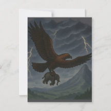 Aigle d'or géant portant l'art de l'Imaginaire d'é