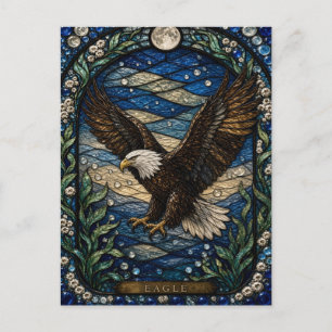 Carte Postale Aigle Haute Falaise Illumina Verre Coloré