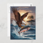 Carte Postale Aigle majestueux planant au-dessus de sa proie (Devant / Derrière)