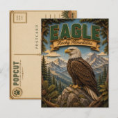 Carte Postale Aigle Montagnes Rocheuses POPCUT (Devant / Derrière)