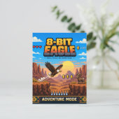 Carte Postale Aigle, Rétro Pixel Art 8-Bit (Debout devant)