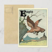 Carte Postale Aigle Royal Alphabet Animal Lettre E (Devant / Derrière)