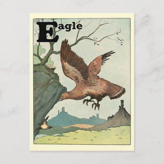 Carte Postale Aigle Royal Alphabet Animal Lettre E (Devant)