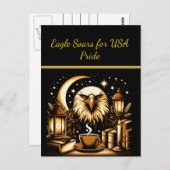 Carte Postale Aigle s'élevant sous les étoiles (Devant / Derrière)