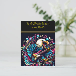 Carte Postale Aigle Shreds Guitare en Neon Glow
