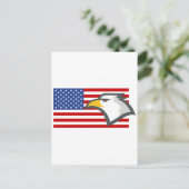 Carte Postale Aigle sur le drapeau américain (Debout devant)