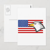Carte Postale Aigle sur le drapeau américain (Devant / Derrière)