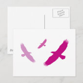 Carte Postale Aigles volants violets (Devant / Derrière)