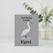 Carte Postale Aigrette Oiseau Chanceux (Debout devant)