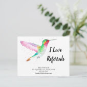 Carte Postale aiguillage de colibri immobilier vente (Debout devant)