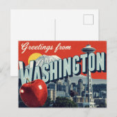 Carte Postale Aiguille de l'espace de Washington Seattle Pomme (Devant / Derrière)