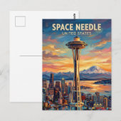 Carte Postale Aiguille spatiale de l'État de Washington (Devant / Derrière)