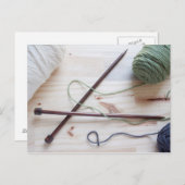 Carte Postale Aiguilles tricots (Devant / Derrière)