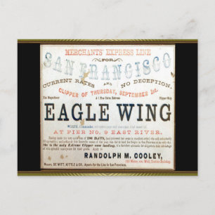 Carte Postale Aile d'aigle Clipper voile 