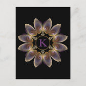 Carte Postale Ailes d'ange abstraites Mandala Fractale Monogramm (Devant)