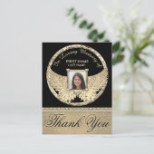 Carte Postale Ailes d'ange en or Merci (Debout devant)