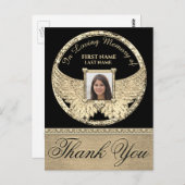 Carte Postale Ailes d'ange en or Merci (Devant / Derrière)