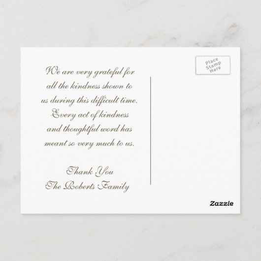 Carte Postale Ailes d'ange en or Merci (Dos)