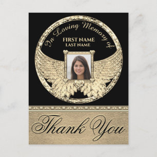 Carte Postale Ailes d'ange en or Merci