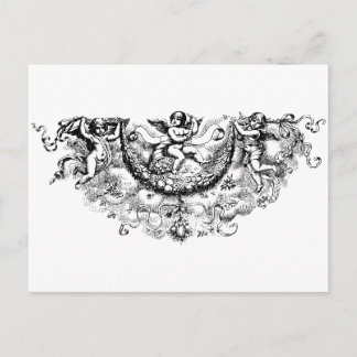 Carte Postale Ailes d'ange personnalisées chérub fleur di lis im