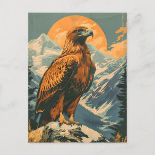 Carte Postale Ailes de Majesté : Aigle d'or Vintage