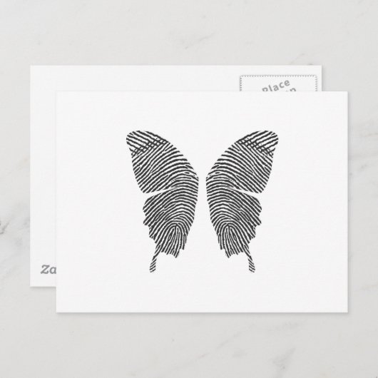 Carte Postale Ailes de papillon d'impression de doigt (Devant / Derrière)