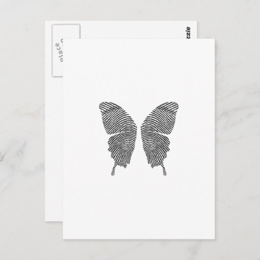 Carte Postale Ailes de papillon d'impression de doigt (Devant / Derrière)