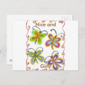 Carte Postale Ailes Fantaisistes : Conception époustouflante sur (Devant / Derrière)