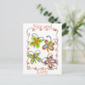 Carte Postale Ailes Whimsical : Belle conception à thème papillo (Debout devant)