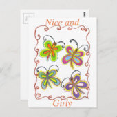 Carte Postale Ailes Whimsical : Belle conception à thème papillo (Devant / Derrière)