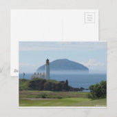 Carte Postale Ailsa Craig, phare de Turnberry (Devant / Derrière)