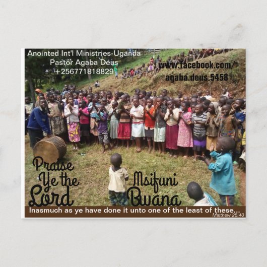 Carte Postale AIM-Uganda Praise Ye the Lord Postcard (Devant)