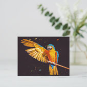 Carte Postale Aimant de perroquet jaune Macaw (Debout devant)
