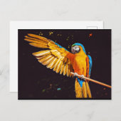 Carte Postale Aimant de perroquet jaune Macaw (Devant / Derrière)