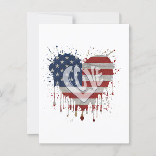 Carte Postale Aime le drapeau américain