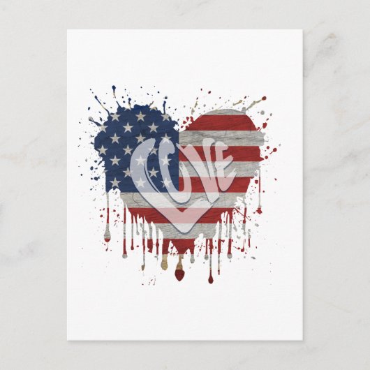 Carte Postale Aime le drapeau américain (Devant)
