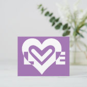 Carte Postale Aimer blanc et violet (Debout devant)