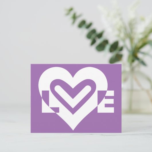 Carte Postale Aimer blanc et violet (Debout devant)