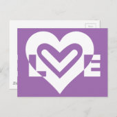 Carte Postale Aimer blanc et violet (Devant / Derrière)