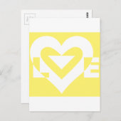 Carte Postale Aimer Blanc sur Jaune (Devant / Derrière)