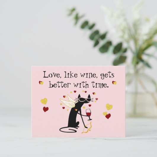 Carte Postale Aimer comme vin Valentine (Debout devant)