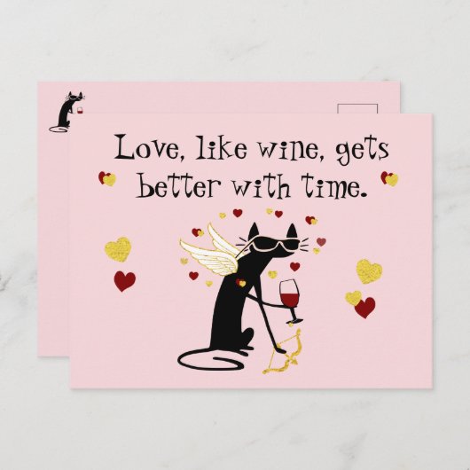 Carte Postale Aimer comme vin Valentine (Devant / Derrière)