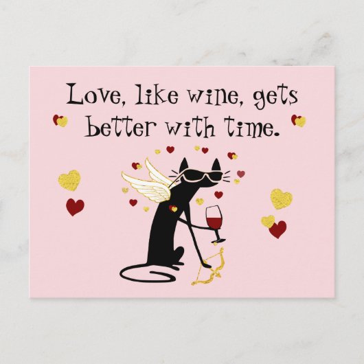 Carte Postale Aimer comme vin Valentine (Devant)