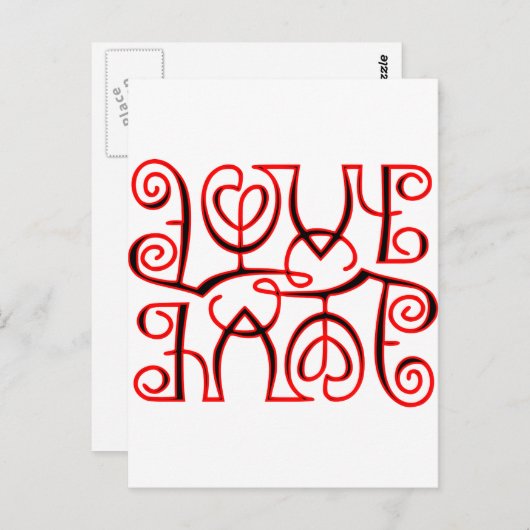 Carte Postale Aimer Hate Illusion Optique (Devant / Derrière)