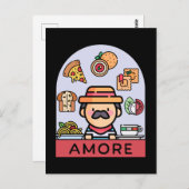 Carte Postale Aimer la cuisine italienne (Devant / Derrière)