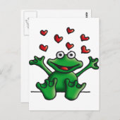 Carte Postale aimer la grenouille cardiaque (Devant / Derrière)